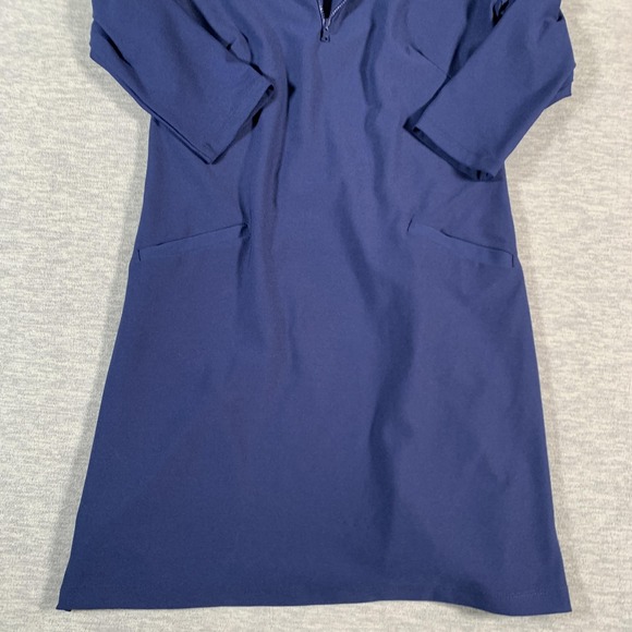 Katherine Way Dress Womens XS Navy Blue Stretch Pullover Pockets Quarter Zip USA - Picture 3 of 10